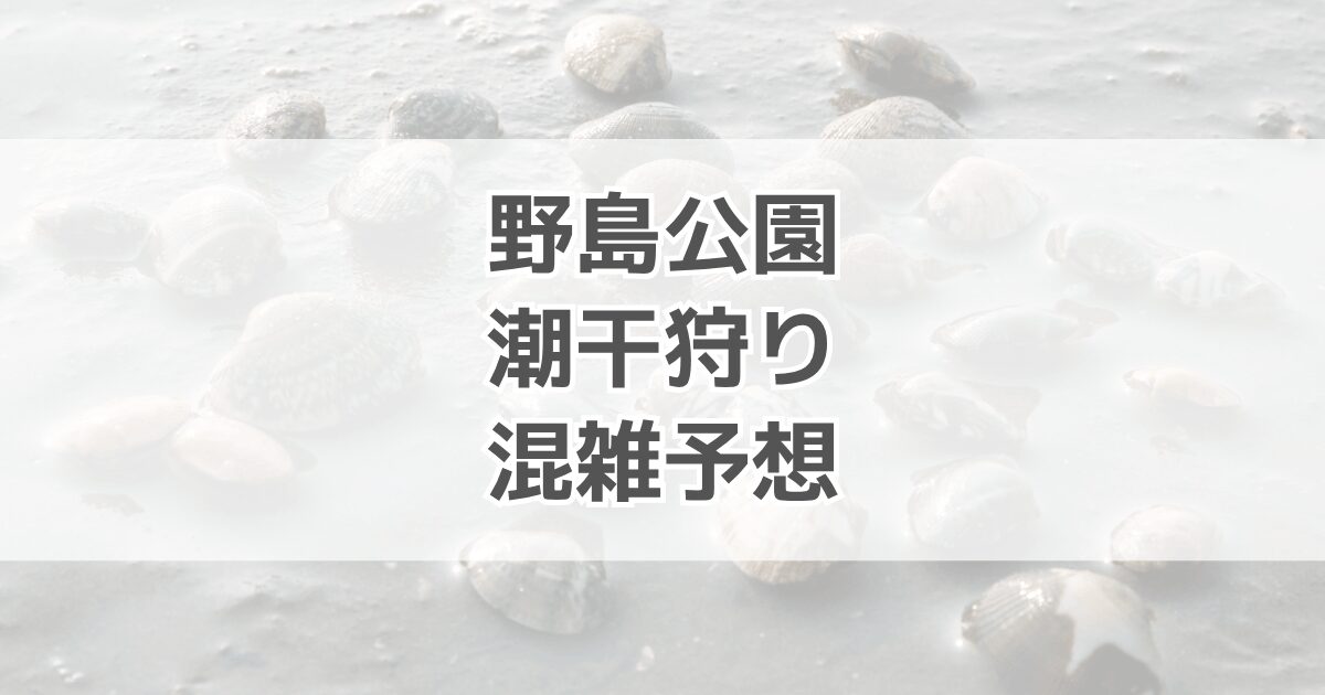 野島公園の潮干狩り混雑予想！駐車場情報も紹介