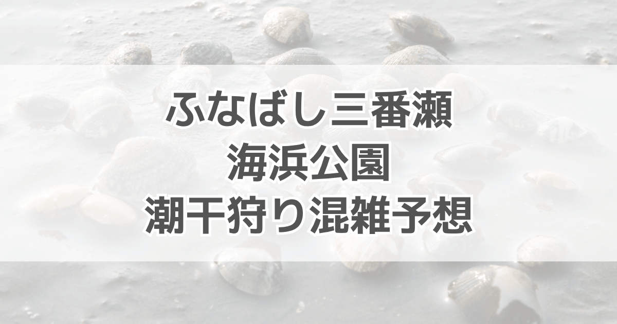 船橋三番瀬海浜公園の潮干狩り混雑予想！駐車場は？