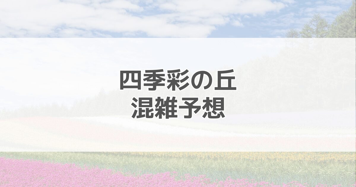 四季彩の丘の混雑予想2024！駐車場情報も紹介