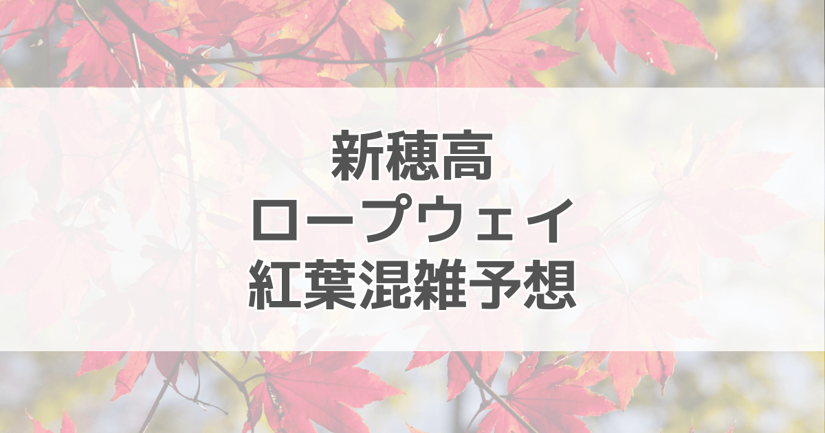 新穂高ロープウェイ紅葉の混雑予想2024！駐車場情報も紹介